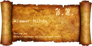 Wimmer Milda névjegykártya